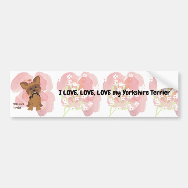 Adesivo Para Carro Bumper Sticker para Yorkshire Terrier (Frente)