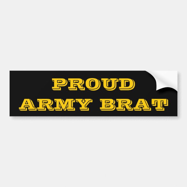 Adesivo Para Carro Bumper Sticker Proud Army Brat (Frente)