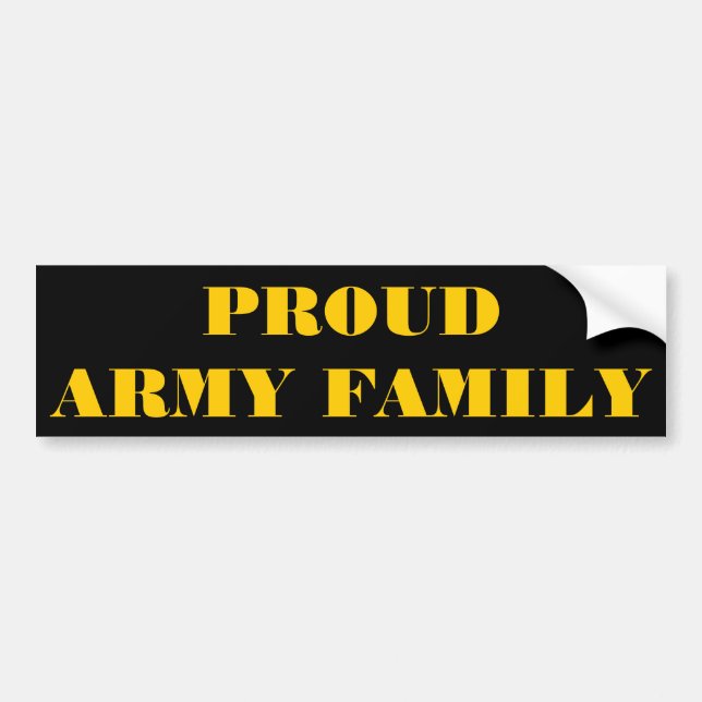 Adesivo Para Carro Bumper Sticker Proud Army Family (Frente)