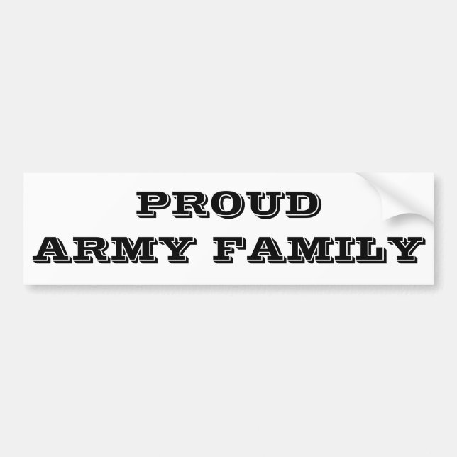 Adesivo Para Carro Bumper Sticker Proud Army Family (Frente)