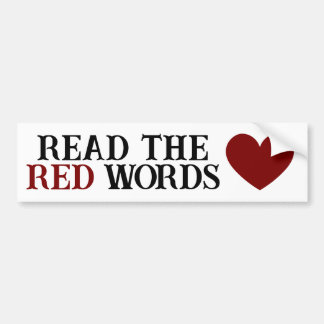 Adesivo Para Carro Bumper Sticker: Read the Red Words