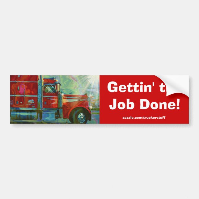 Adesivo Para Carro Bumper Sticker Série Red Freight Truck (Frente)