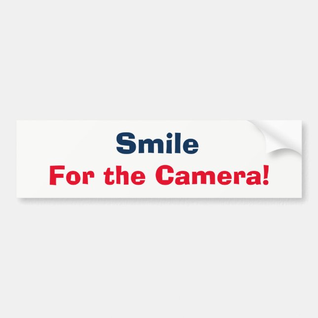 Adesivo Para Carro Bumper Sticker - Sorria para a câmara (Frente)