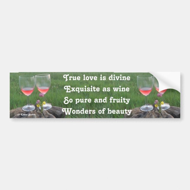 Adesivo Para Carro Bumper Sticker Wine Poem Por Ladee Basset (Frente)