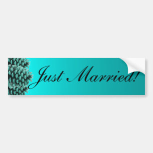 Adesivo Para Carro Bumpersticker azul rústico do recem casados do