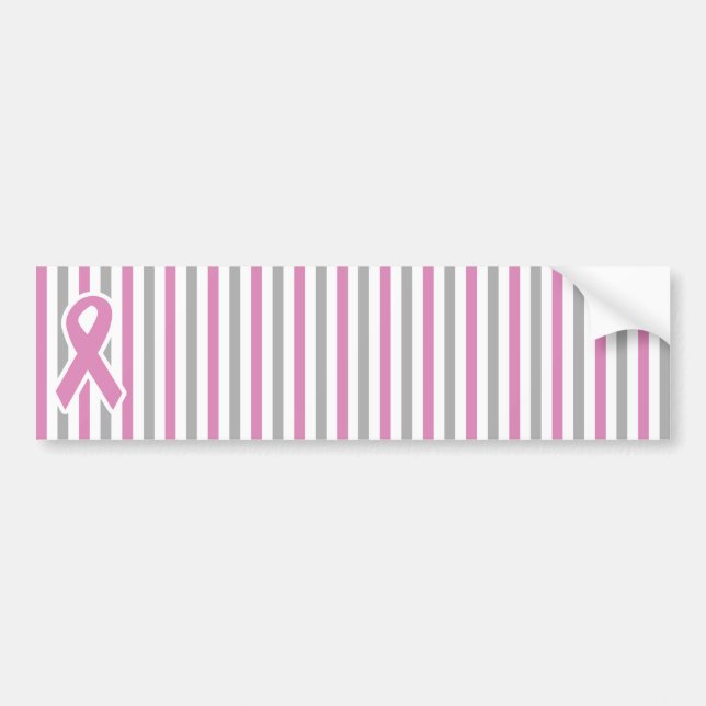 Adesivo Para Carro Bumpersticker cor-de-rosa & de prata do costume (Frente)