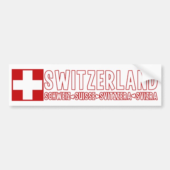 Adesivo Para Carro Bumpersticker da SUIÇA (Frente)