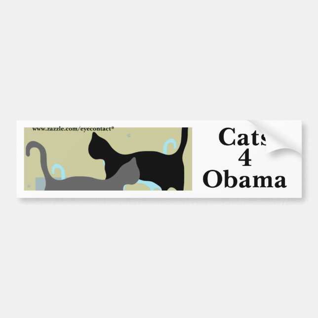 Adesivo Para Carro Bumpersticker de Obama dos gatos 4 (Frente)