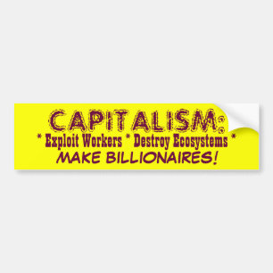 Adesivo Para Carro Bumpersticker do CAPITALISMO