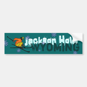 Adesivo Para Carro Bumpersticker do esqui de Jackson Hole Wyoming
