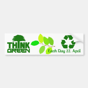 Adesivo Para Carro Bumpersticker do pense verde
