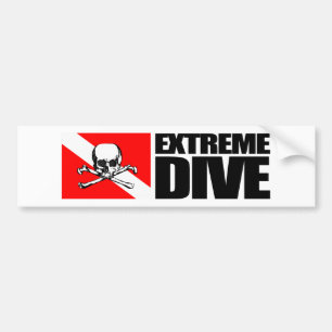 Adesivo Para Carro Bumpersticker Extreme Dive (Crânio)