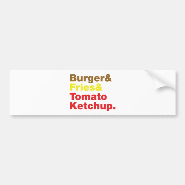 Adesivo Para Carro Burger & Fries & Tomato Ketchup. (Frente)