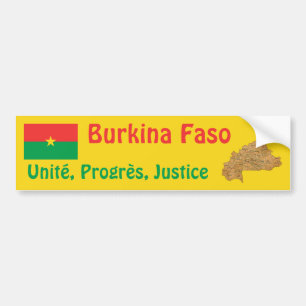 Adesivo Para Carro Burkina Faso Flag + Bumper Sticker