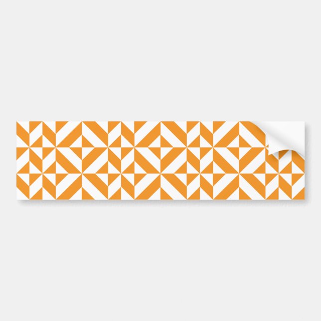 Adesivo Para Carro Burnt Orange Geometric Deco Cube Pattern (Frente)