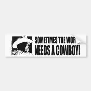 Adesivo Para Carro BUSH-Cap-Cowboy-Branco