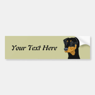 Adesivo Para Carro Cabeça do Doberman, preto, Uncropped