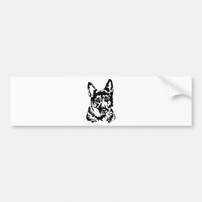 ADESIVO PARA CARRO CABEÇA DO GERMAN SHEPHERD (Frente)