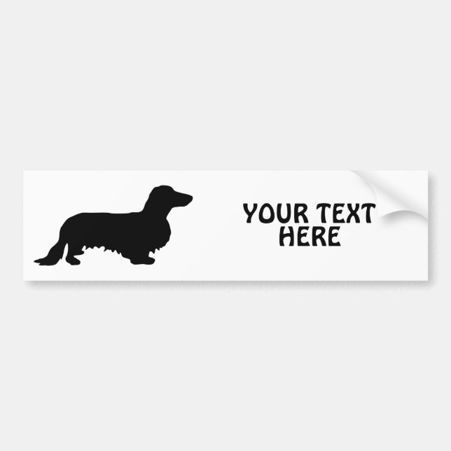 Adesivo Para Carro Cabelo Longo Dachshund - Silhouette 1 (Frente)