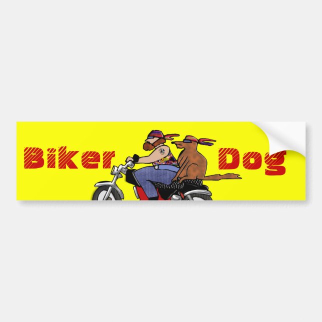 Adesivo Para Carro Cachorro Biker (Frente)
