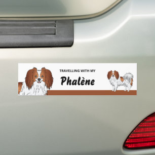 Adesivo Para Carro Cachorro Vermelho E Branco Phalène Proprietário