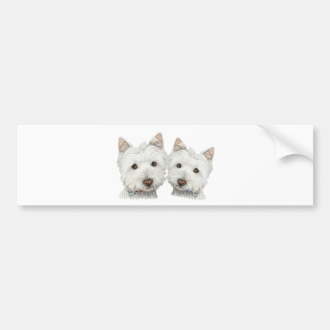 Adesivo Para Carro Cães bonitos de Westie (Frente)