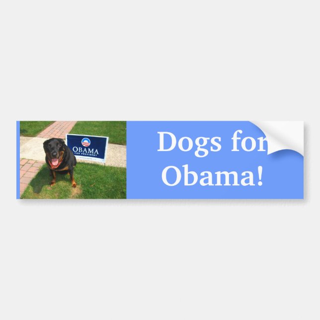 Adesivo Para Carro Cães para Obama! (Frente)