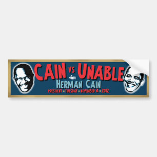 Adesivo Para Carro Cain contra incapaz - presidente de Herman Cain