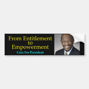 Adesivo Para Carro Cain para o presidente - concessão Bumpersticker