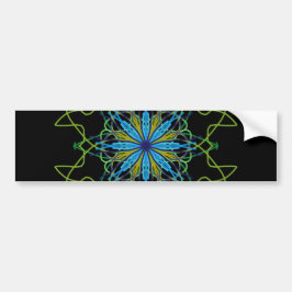 Adesivo Para Carro Caleidoscópio Mandala Art Black Blue Star