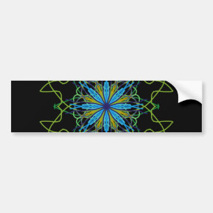 Adesivo Para Carro Caleidoscópio Mandala Art Black Blue Star