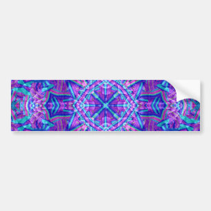 Adesivo Para Carro Caleidoscópio roxo & azul do Fractal do vintage