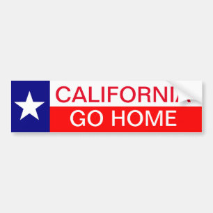 Adesivo Para Carro California GO HOME Bumper Sticker Texas Texan 