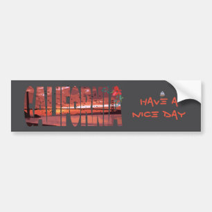 Adesivo Para Carro Califórnia - Tenha um belo dia