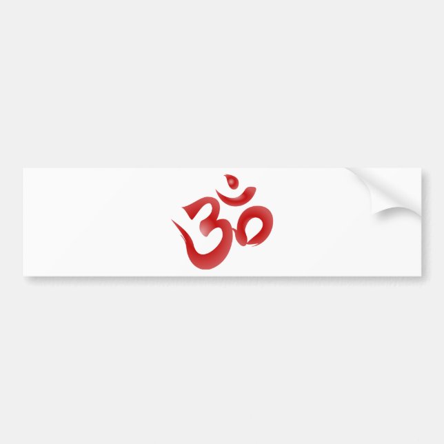 Adesivo Para Carro Caligrafia Hindu vermelha do OM Aum Devanagari do (Frente)