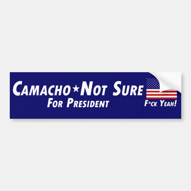 Adesivo Para Carro Camacho-Not Sure para o presidente (Frente)
