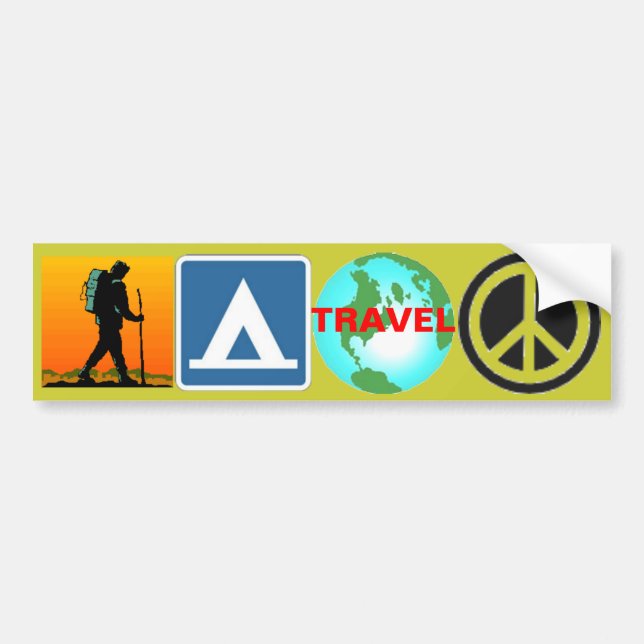 Adesivo Para Carro Caminhada, acampamento, viagem, paz (Frente)