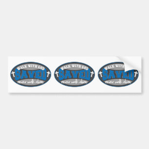 Adesivo Para Carro Caminhada com o deus (azul)