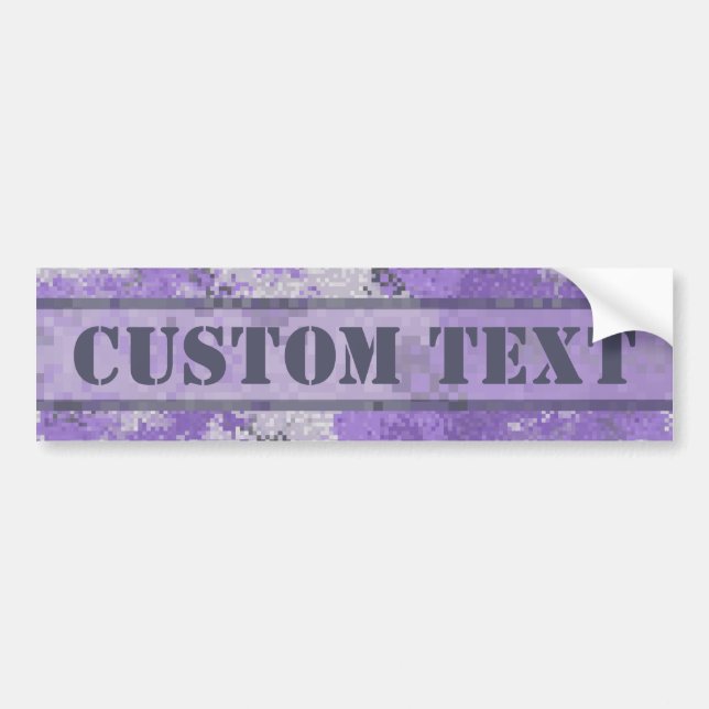 Adesivo Para Carro Camo Digi Roxo com texto personalizado (Frente)