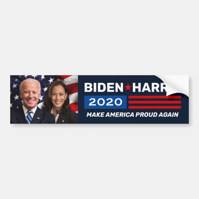 Adesivo Para Carro Campanha Personalizada de Foto Patriótica Biden Ha (Frente)