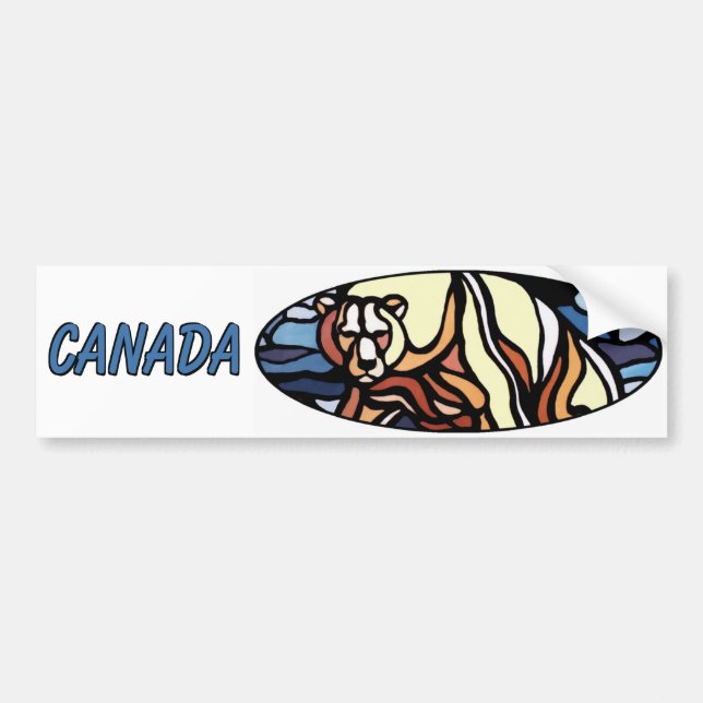 Adesivo Para Carro Canada Bear Bumper Sticker Canada Wildlife Gifts (Frente)