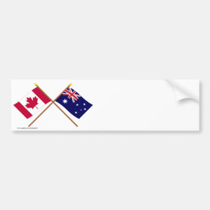 Adesivo Para Carro Canadá e bandeiras cruzadas Austrália
