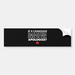 Adesivo Para Carro Canadá, Humor Canadiano - Desculpar - Novidade Eng
