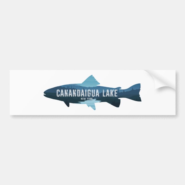 Adesivo Para Carro Canandaigua Lake New York Fish (Frente)