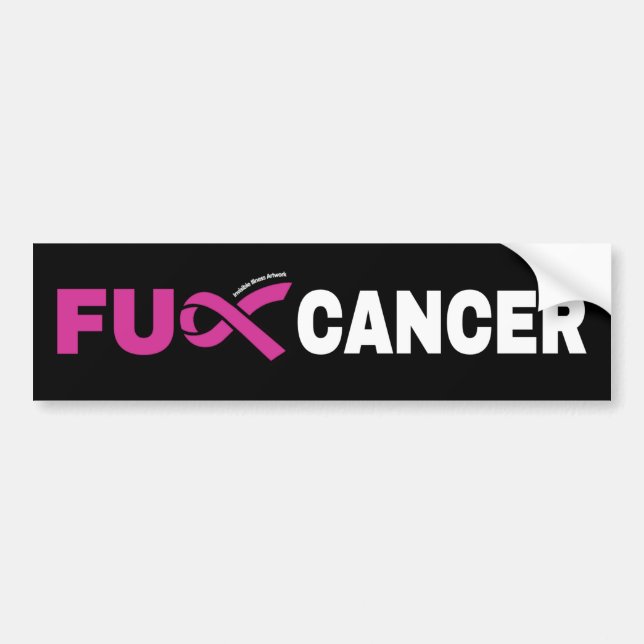 Adesivo Para Carro Cancer FU...Cancer da mama (Frente)