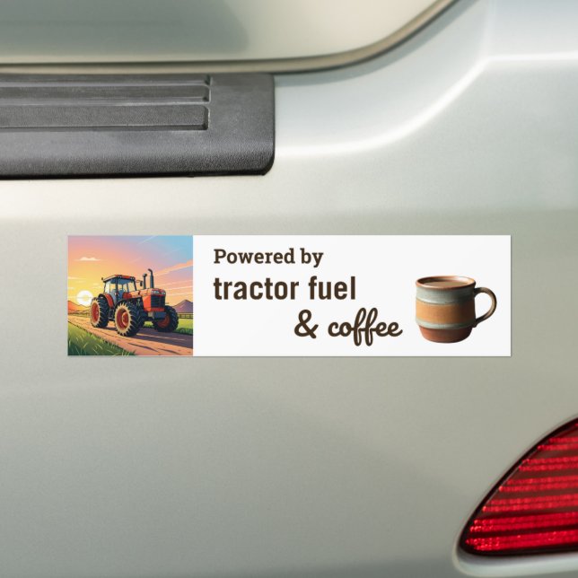Adesivo Para Carro Caneca de Café Alimentada a Combustível de Trator  (No carro)