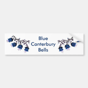 Adesivo Para Carro Canterbury Bells Azuis nas Flores de Vinha