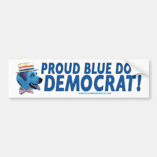 Adesivo Para Carro Cão azul orgulhoso Democrata!