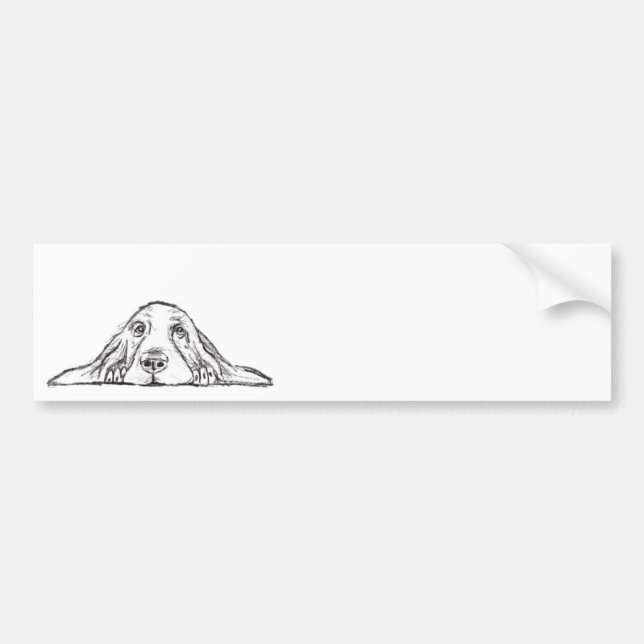 Adesivo Para Carro cão-caçador preto branco-cachorrinho (Frente)