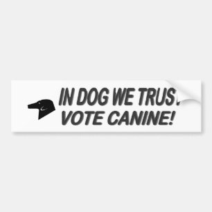 Adesivo Para Carro Cão de Voto com Texto Preto